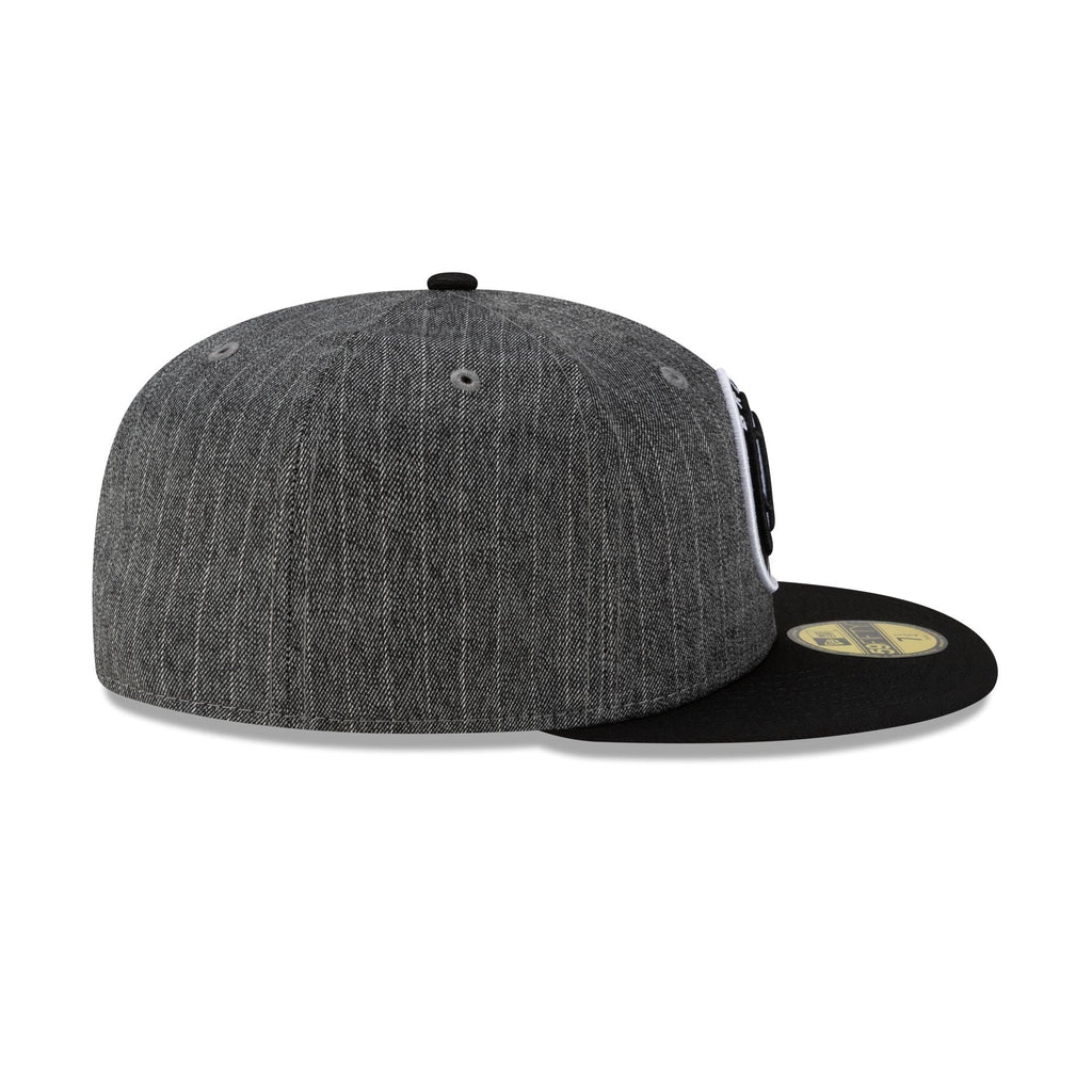 Just Caps Black Pinstripe Brooklyn Nets 59FIFTY Fitted Hat