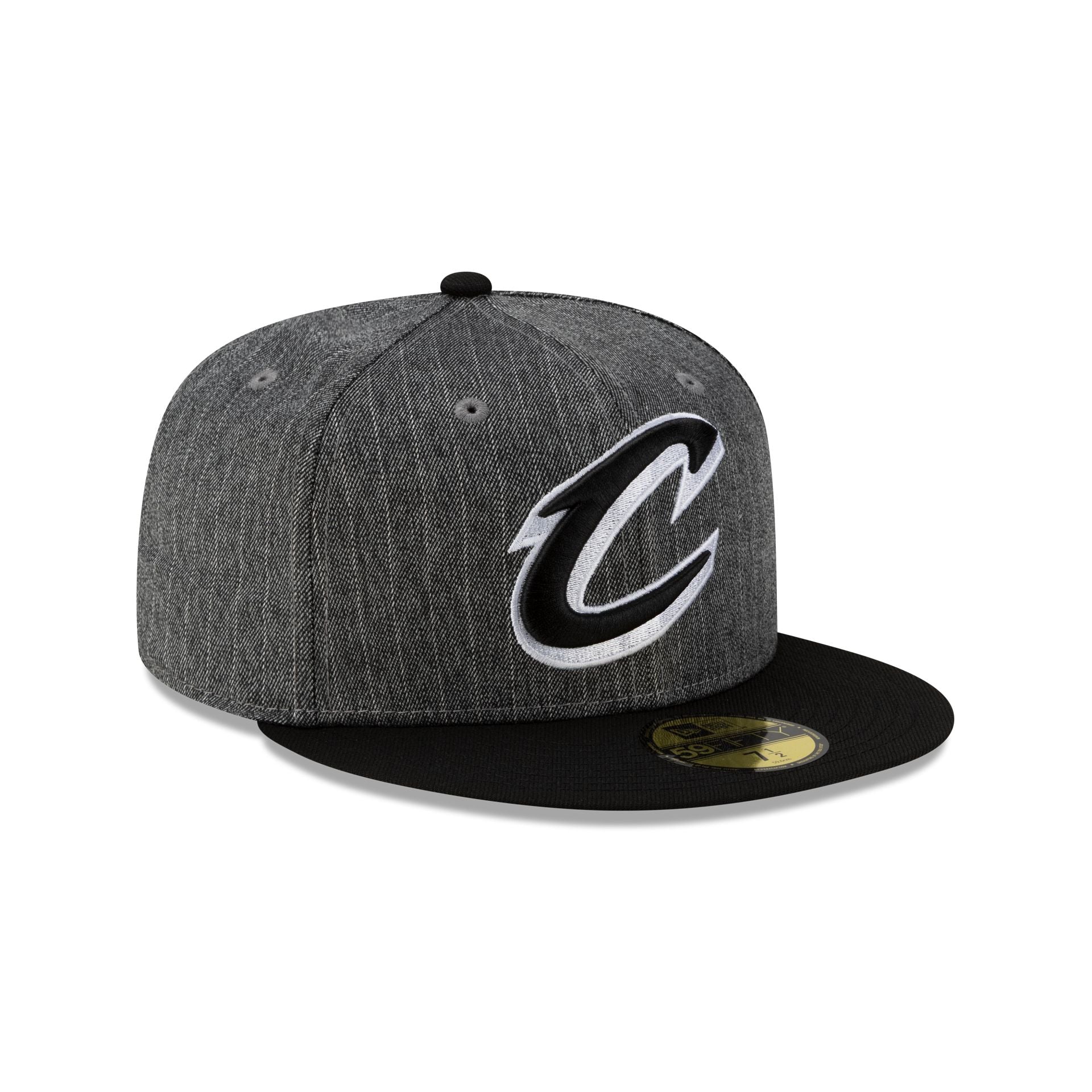 Just Caps Black Pinstripe Cleveland Cavaliers 59FIFTY Fitted Hat