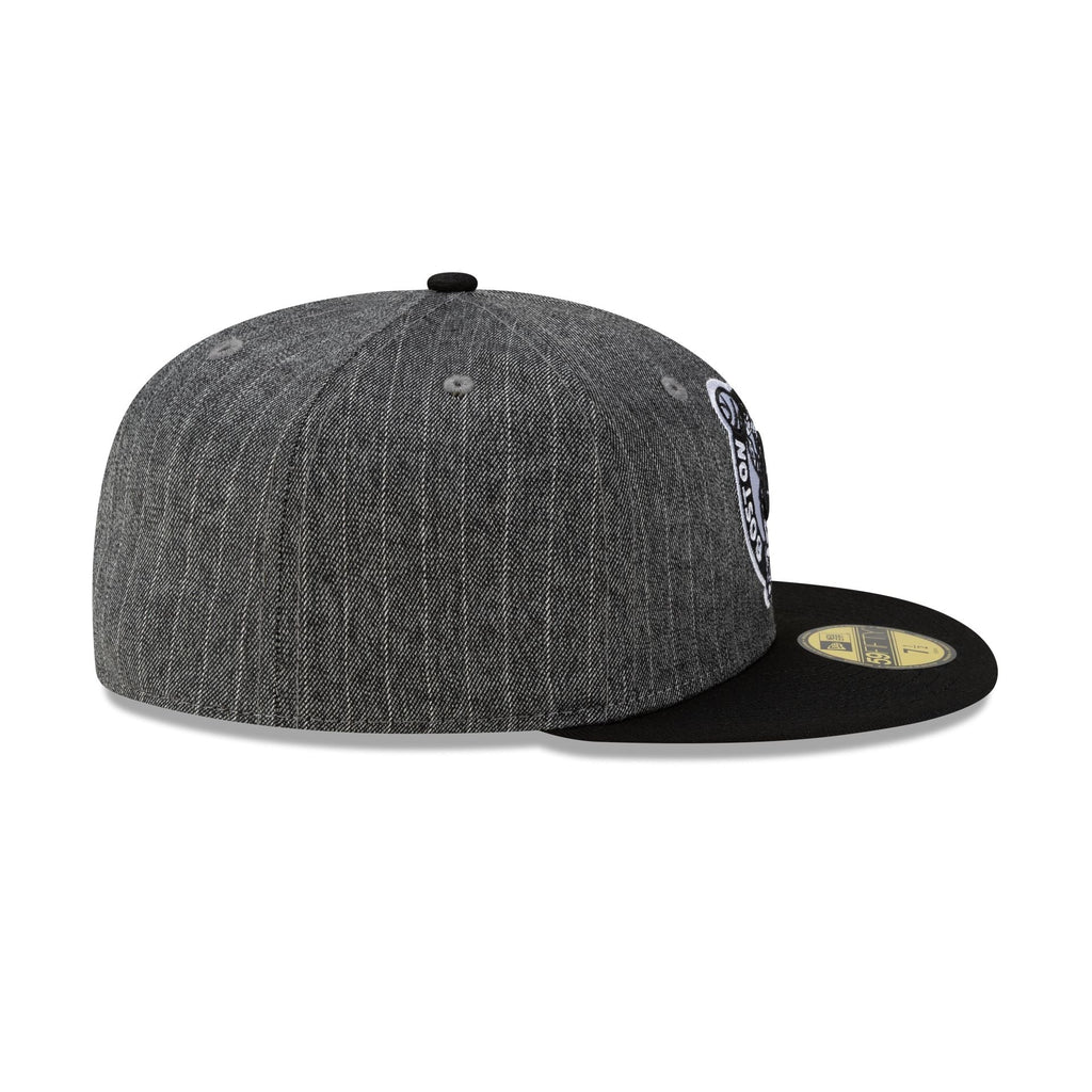 Just Caps Black Pinstripe Boston Celtics 59FIFTY Fitted Hat