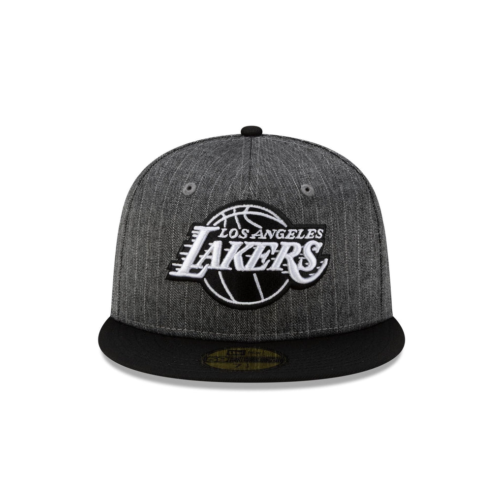 Just Caps Black Pinstripe Los Angeles Lakers 59FIFTY Fitted Hat