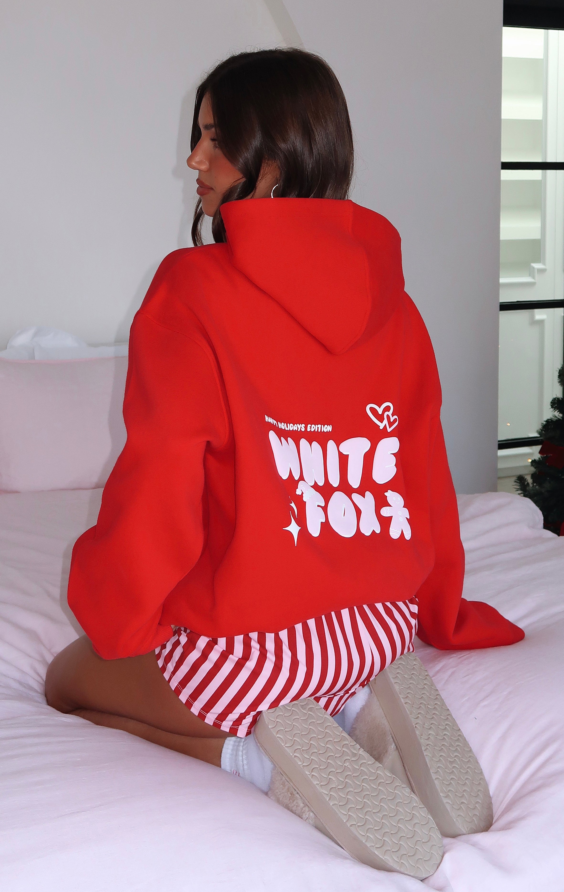 All I Want For Christmas Oversized Hoodie Red